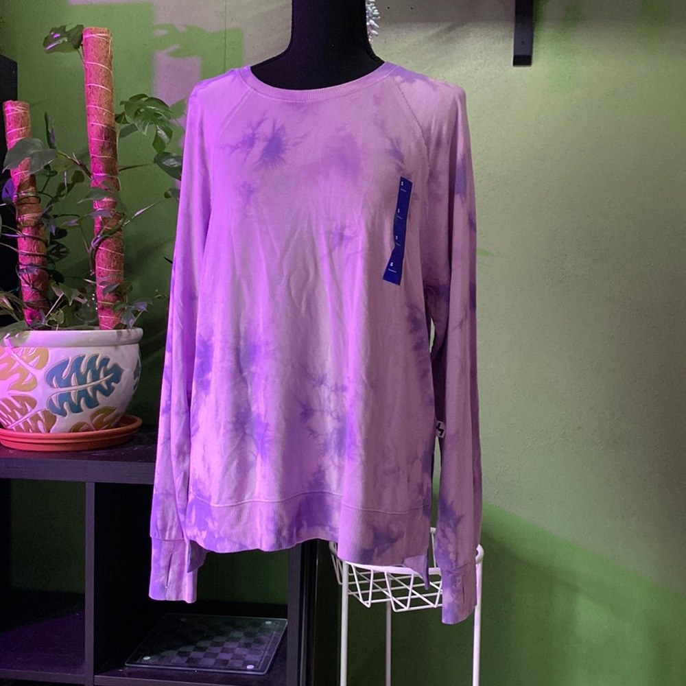 JoyLab purple tie dyed sweatshirt